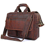 Berchirly Leather Messenger Hand Bag Laptop Bag Satchel Bag School Bag Totes