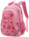 Tinksky Flowers Pattern Backpacks For Girls Elementary School Students Book Bag Pink