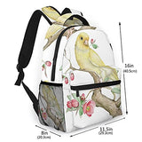 Casual Backpack,Watercolor Canary Bird On A Blooming Tre,Business Daypack Schoolbag For Men Women Teen 16"X11.5"