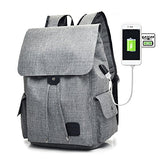 Samber Usb Rechargeable Canvas Backpack Girls School Bag Outdoor Rucksack Oxford Cloth Daypack With