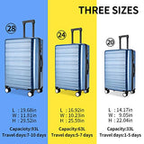 Luggage Sets, SHOWKOO 3 Piece Polycarbonate Durable Hardshell & Lightweight Suitcase Double Wheels TSA Lock City Fashion Blue 20in24in28in