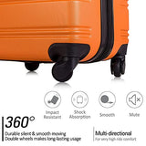 3 piece luggage set with TSA lock hard side swivel suitcase Orange