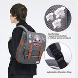 Modoker Fashion Laptop Rucksack Backpack Teens Backpack for Girls Boys with USB Charging Port, Vintage Bookbag, Grey 001