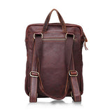 Sealinf Men'S Crocodile Pattern Cowhide Backpack Shoulder Bag (Dark Brown)