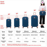 NZBZ Luxury Vintage Trunk Luggage Sets 2 Piece Cute Trolley Retro Suitcase for Women with 12 inch Cosmetic Train Case (Blue Fairy Tale, 24"+12")