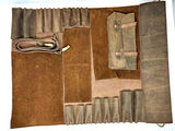 M'Cuero Leather Brown chefs roll bag knife roll leather bag shoulder Bags