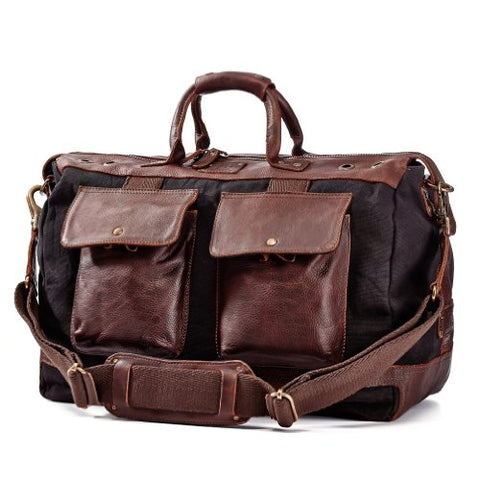 Will Leather Goods Men'S Traveler Duffel Bag - Brown/Black