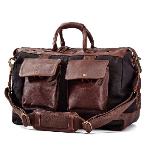 Will Leather Goods Men'S Traveler Duffel Bag - Brown/Black
