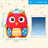 Toddler Backpack for Boys and Girls, 10.6" Owl School Bag, Suitable for 1-3 Years kids