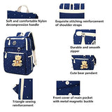 Fanci 4Pcs Polka Dot Women Canvas Daypack Casual School Bag for Girls Middle High School Backpack
