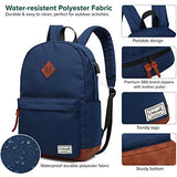 College Backpack, Water-resistent Laptop Backpack with USB Charging Port & Headphone Adapter for Men & Women Slim Anti-Theft Travel Bookbags Fits up to 14'' Computer 15'' Macbook - Blue