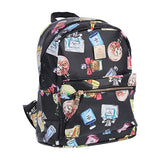 Damara Womens Faux Leather Enlarge Metal Signature Plaque Backpack,Black-B