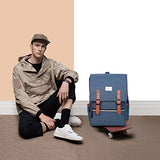 Modoker Vintage Laptop Backpack School College Bag Bookbags for Women Men,Travel Laptop Backpack with USB Charging Port Fashion Backpack Rucksack Fits 15.6 inch Notebook (Blue)