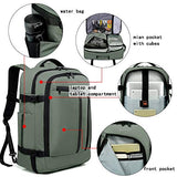 BANGE Travel Overnight Backpack,40-Liter FAA Flight Approved Weekender Bag Carry on Backpack GREEN (Backpack with 3 Cubes)