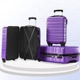 Luggage Set 3 Piece Set Suitcase Set Spinner Hard Shell Lightweight (Purple)