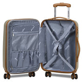 Dejuno Legion Hardside Spinner TSA Combination Lock Carry-on Suitcase-Beige