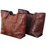 Vintage Leather Handbags Large-capacity Pure Hand-colored Top Layer Leather Big Shopping Bag