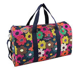 4Pc Duffel Travel Bag Clutch Toiletry Cosmetic Purse Tote Set Multi Color Flowers