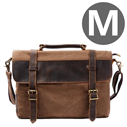 S-ZONE Canvas Messenger Bag voor Mannen Satchel Schoudertas Past 15,6 S-ZONE Canvas Messenger Bag voor Mannen Satchel Schoudertas Past 15,6