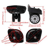 BQLZR 9.5x9x5.9cm Black Plastic and Metal Luggage Suitcase Replacement 360 Degree Swivel Spinner
