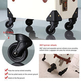 Unitravel Vintage Suitcase Retro PU Trunk Rolling Spinner Lightweight Luggage