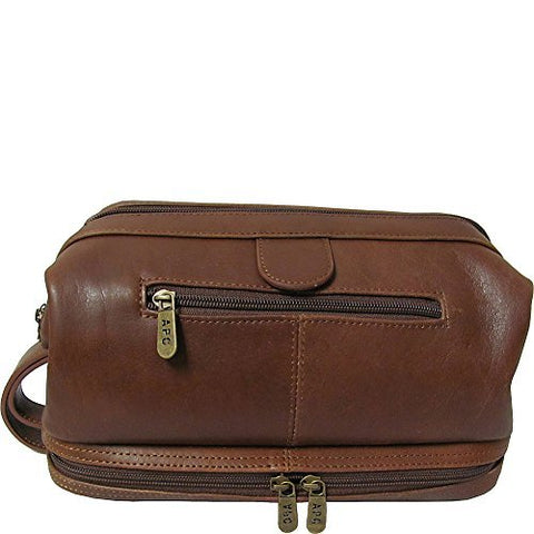 AmeriLeather Leather Toiletry Bag (Brown)