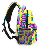 Multi leisure backpack,Vaporwave With Palms Words Yeah,offline Rainb, travel sports School bag for adult youth College Students