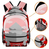 LORVIES Red Japanese Shrine Lightweight School Classic Backpack Travel Rucksack for Girls Women Kids Teens