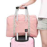 Travel Foldable Waterproof Tote Bag Carry Storage Luggage Handbag (Pink1)