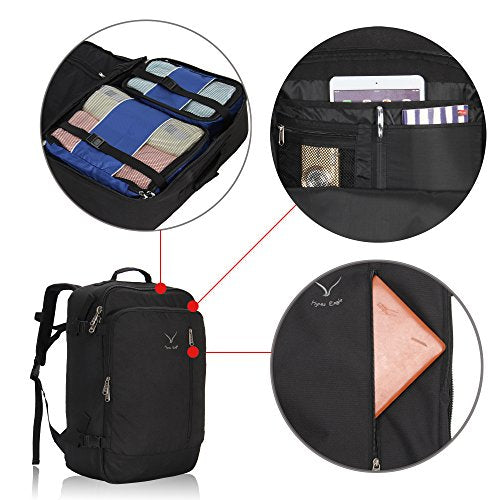 Zaino Uomo Zaino Da Viaggio Uomo Hynes Eagle 38 Litri - Per Weekend, Trasporto A Spalla, Laptop, Nero Sacca Porta Casco