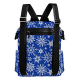 Colourlife Blue White Snowflakes Stylish Casual Shoulder Backpacks Laptop School Bags Travel