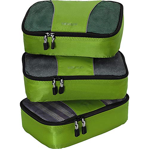 eBags Small Packing Cubes for Travel - Organizers - 3pc Set - (Grasshopper)