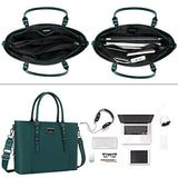 MOSISO PU Leather Laptop Tote Bag for Women (Up to 15.6 inch), Deep Teal