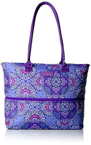 Vera Bradley Lighten Up Expandable Travel Tote Weekender Bag, Lilac Tapestry, One Size