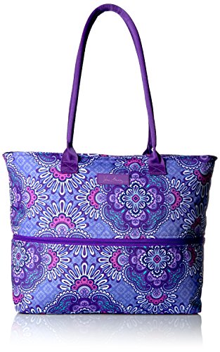 Vera Bradley Lighten Up Expandable Travel Tote Weekender Bag, Lilac Tapestry, One Size
