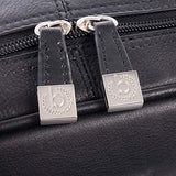 Bugatti Sartoria Medium Top Grain Leather Zipper Briefcase, Leather, Black