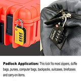 TSA Approved Luggage Lock - 4 Digit Combination padlocks with a Hardened Steel Shackle - Travel Locks for Suitcases & Baggage (BLACK 6 PACK)