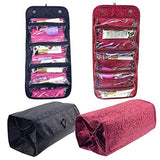 4-Layer Roll Up Foldable Travel Organizer Multifunctional Hanging Makeup Cosmetic Bag Large