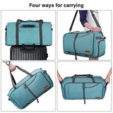 Canway 85L Travel Duffel Bag, Foldable Weekender Bag with Shoes Compartment for Men Women Water-proof & Tear Resistant (Mint Green, 85L)