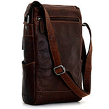 Jack Georges Voyager Leather Crossbody Messenger Bag & Wine Bag In Brown