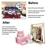 G4Free 9 Set Packing Cubes - Water Resistant Mesh Travel Luggage Accessories Packing Organizer with Shoes Bag(Pink)