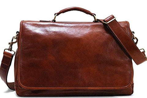 Floto Italian Leather Messenger Bag Briefcase Centro in Vecchio Brown