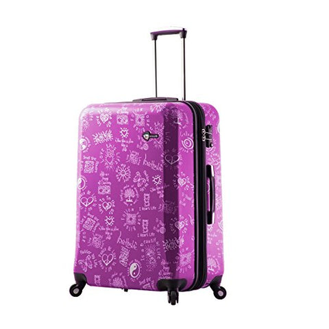 Mia Toro M1089-28In-Pur Love This Life-Medallions Hardside 28 Inch Spinner, Purple