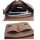 Vintage Canvas Messenger Bag Ipad Bag Bookbag Satchel Crossbody Bag Shoulder Sling Bag (Brown)