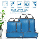 BAGAIL 6 Set Ultralight Packing Cubes Expandable Travel Packing Organizers Blue(2M+2S+2Slim)