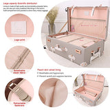 Unitravel Vintage Suitcase Retro Pu Trunk Rolling Spinner Lightweight Luggage