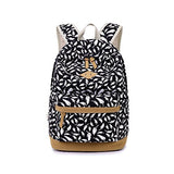 S Kaiko Feather Pattern Canvas Backpack School Bakcpack For Women And Men School Bag Daypack