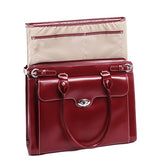 McKlein, W Series, Winnetka, Top Grain Cowhide Leather, 15" Leather Ladies' Laptop Briefcase, Red (94836)