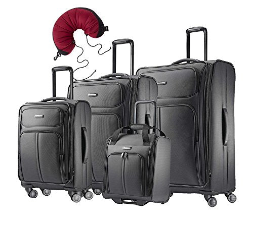 Samsonite Leverage LTE 5 Piece Bundle | 20", 25", 29", Wheeled Boarding Bag, Travel Pillow