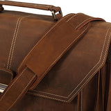 Polare Leather Men'S Briefcase/Laptop/Messenger Bag/Satchel Fit 16.5 Inch Laptop Tote